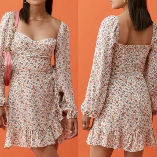Reformation Cammi Long Sleeve Mini Dress